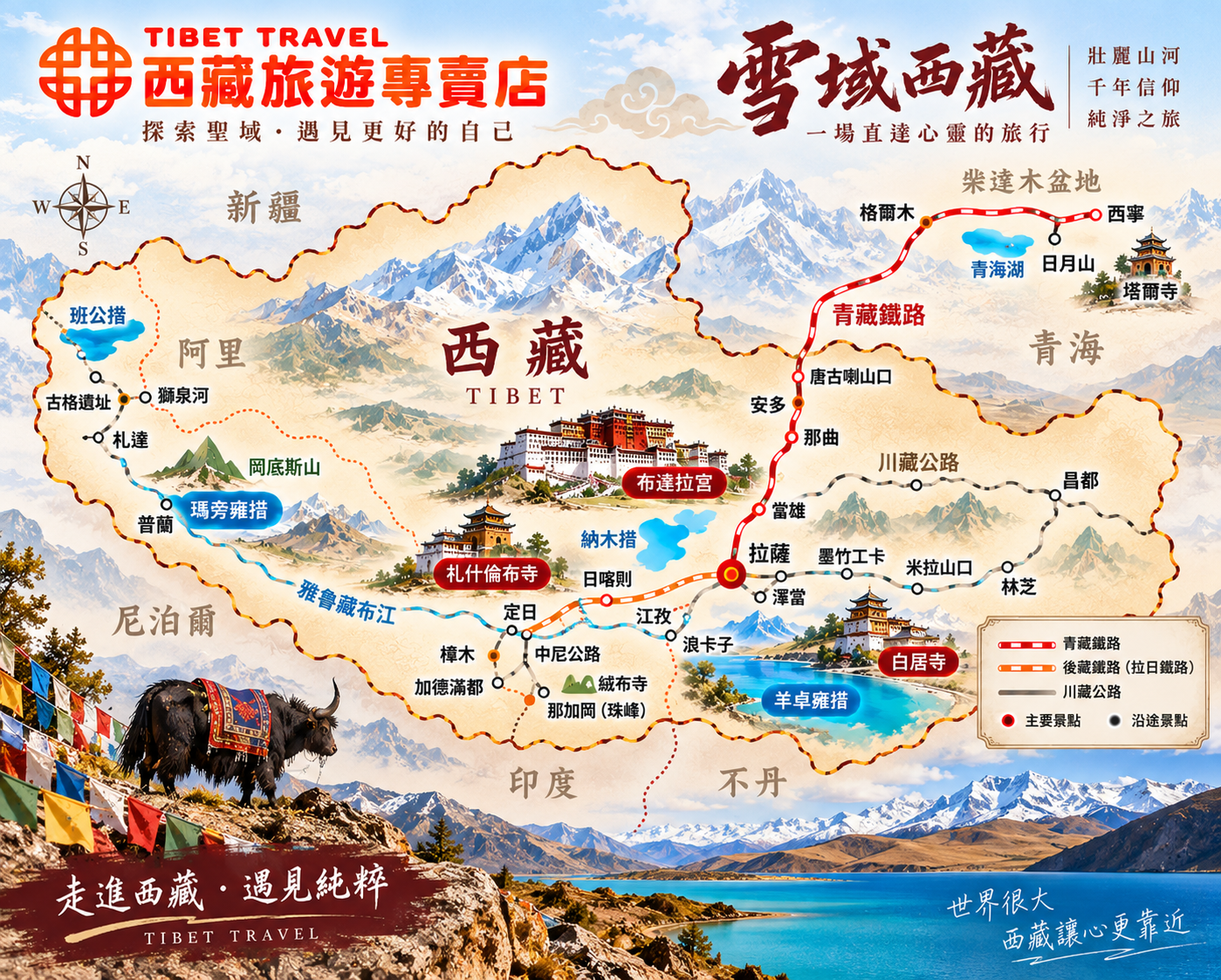 西藏行程地圖